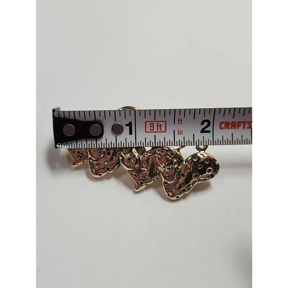 Danecraft Gold Tone Cat Brooch Four Cats